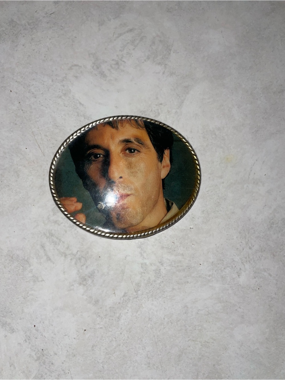 Oval Vintage-Style Portrait Brooch with Rope Edge